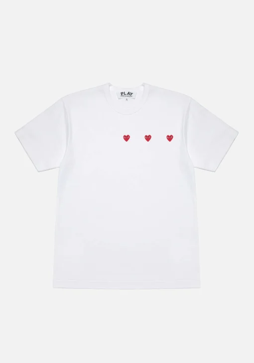 COMME DES GARCONS MULTI RED HEART T-SHIRT