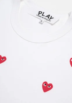 COMME DES GARCONS MULTI RED HEART LOGO T-SHIRT