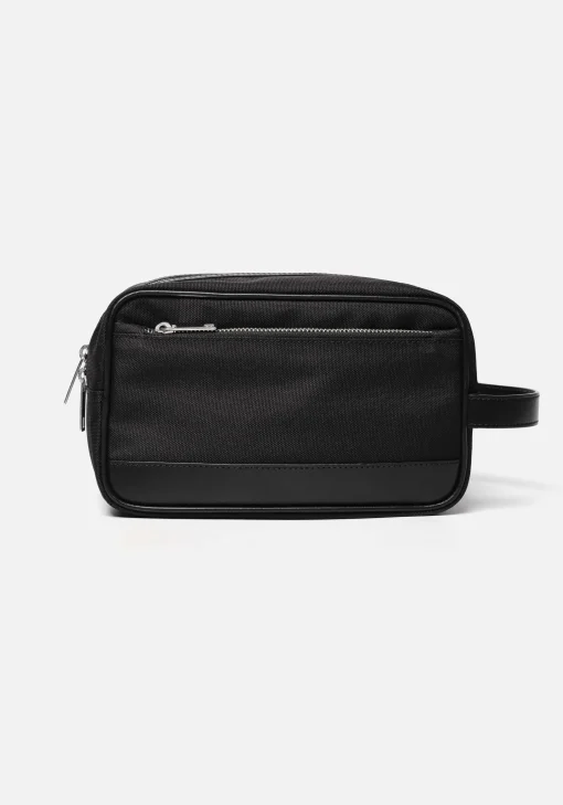 MKI LEATHER TRIM WASH BAG