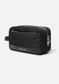 MKI LEATHER TRIM WASH BAG
