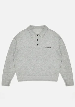 MKI LIGHTWEIGHT MOHAIR KNIT POLO LONGSLEEVE