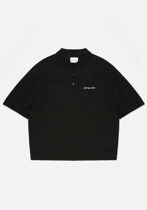 MKI LIGHTWEIGHT MOHAIR KNIT POLO SHIRT