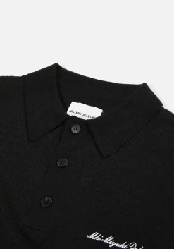 MKI LIGHTWEIGHT MOHAIR KNIT POLO SHIRT