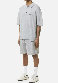MKI LIGHTWEIGHT MOHAIR KNIT POLO SHIRT