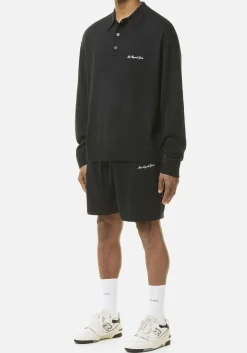 MKI LIGHTWEIGHT MOHAIR KNIT POLO LONGSLEEVE