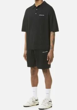 MKI LIGHTWEIGHT MOHAIR KNIT POLO SHIRT