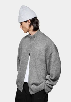 MKI MOHAIR BLEND KNIT TRACK JACKET